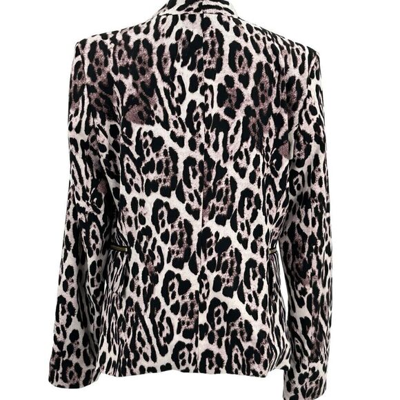 Robert Rodriguez Chocolate Purple Leopard Open Front Zip Pockets Size 10 Blazer - Picture 3 of 15